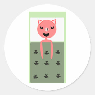 Adesivo Redondo Porco de dormir