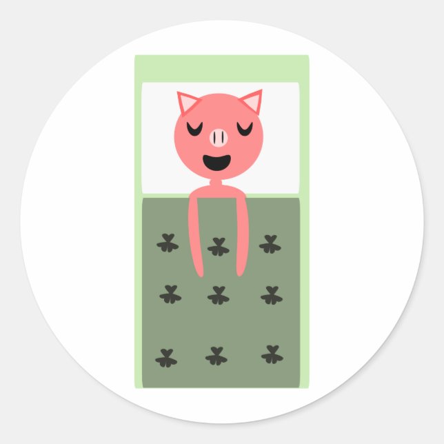 Adesivo Redondo Porco de dormir (Frente)