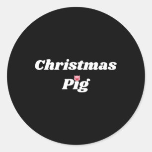 Adesivo Redondo Porco de Natal - Presentes de Porco e Porquinha pa
