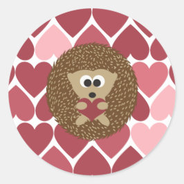 Adesivo Redondo Porco e corações