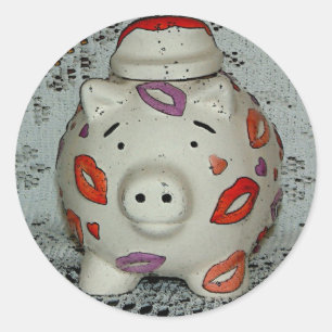Adesivo Redondo Porco Lipstick adaptável