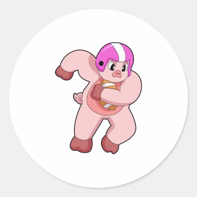 Adesivo Redondo Porco no futebol (Frente)