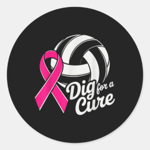 Adesivo Redondo Porco Para Cancer De Voleibol Rosa De Fita Cura
