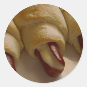 Adesivo Redondo Porcos em uma cobertura com queijo