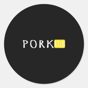 Adesivo Redondo Pork Rub Engraçado Fora do Verão Barbecue Grill