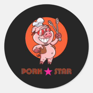 Adesivo Redondo Pork Star Byrbecue Grieling Ribes Summer Time P