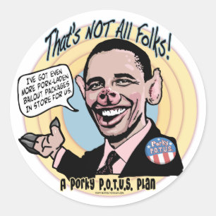 Adesivo Redondo Porky POTUS Anti-Obama Gear