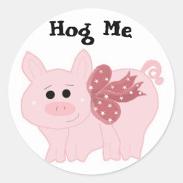 Adesivo Redondo Porquinho Engraçadinho Hog Me