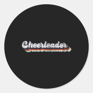 Adesivo Redondo Porristas Cheerleading Retro Vintage Líder de Torc