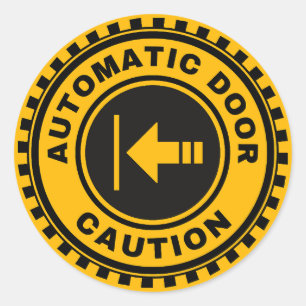 Adesivo Redondo Porta Automática à Esquerda