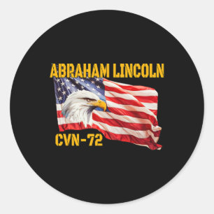 Adesivo Redondo Porta-aviões Warship Abraham Lincoln Cvn-72 Ve