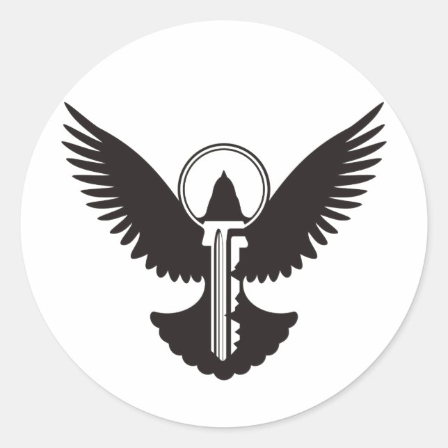 Adesivo Redondo Porta com Chave (Frente)