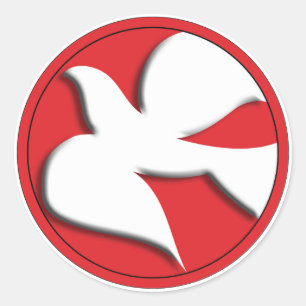 Adesivo Redondo Porta de confirmação em círculo vermelho