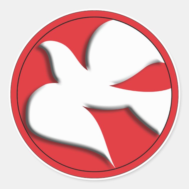 Adesivo Redondo Porta de confirmação em círculo vermelho (Frente)