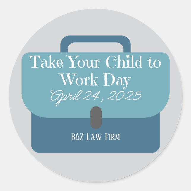 Adesivo Redondo Porta-documentos personalizados Traga seu filho pa (Frente)