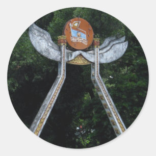 Adesivo Redondo Porta Laotian