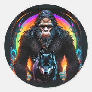 Adesivo Redondo Portal Bigfoot e Wolf