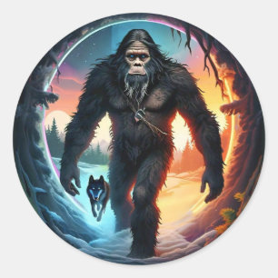 Adesivo Redondo Portal Bigfoot e Wolf