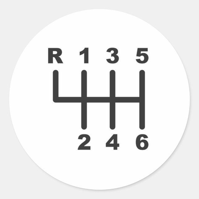 Adesivo Redondo Portão de Desvio de 6 Velocidades (Frente)