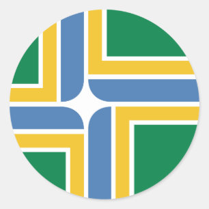 Adesivo Redondo Portland, Oregon Flag