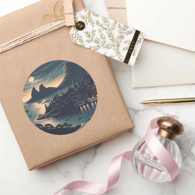 Adesivo Redondo Porto ao Luar (Presentear)