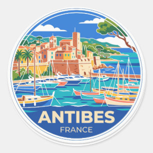 Adesivo Redondo Porto de Antibes França