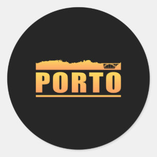 Adesivo Redondo Porto Portugal Cidade Skyline Gift Engraçado