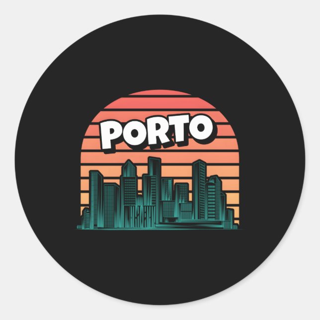 Adesivo Redondo Porto Portugal Viajante Português