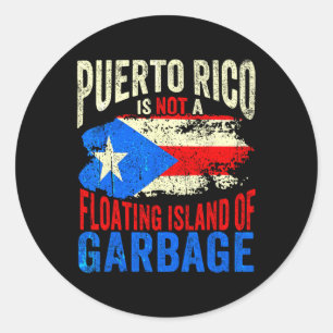 Adesivo Redondo Porto Rico Não É Uma Ilha Flutuante De Lixo