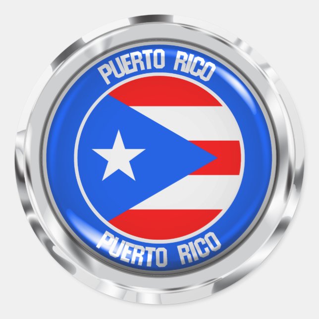 Adesivo Redondo Porto Rico Round Emblem (Frente)