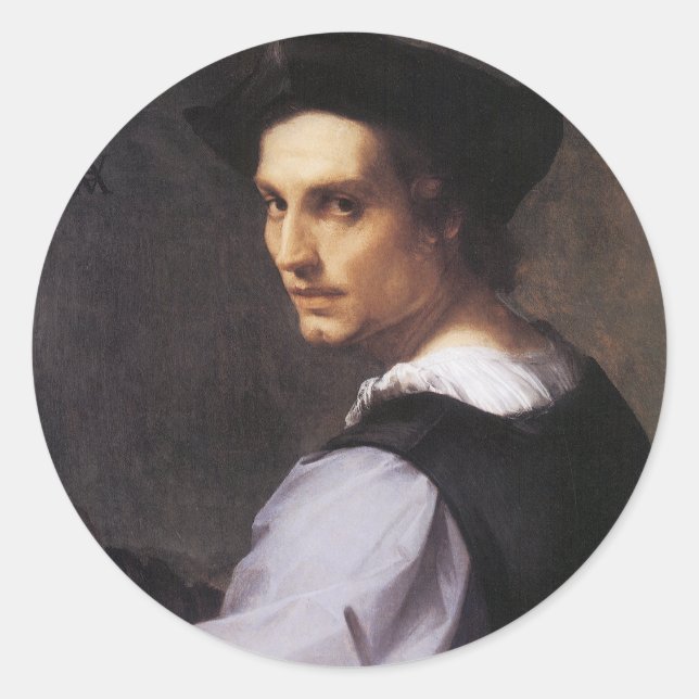 Adesivo Redondo Portriz de um Jovem (Frente)