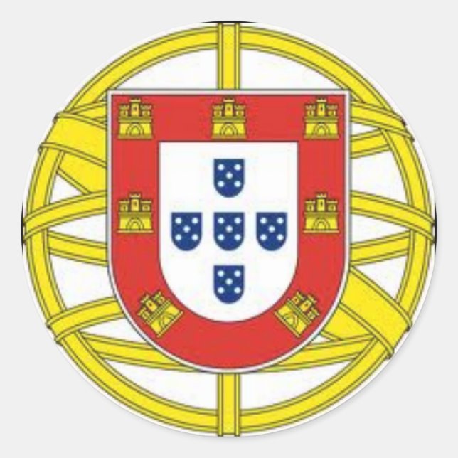 Adesivo Redondo Portugal* Globe Sticker Escudo Português Aesivo (Frente)