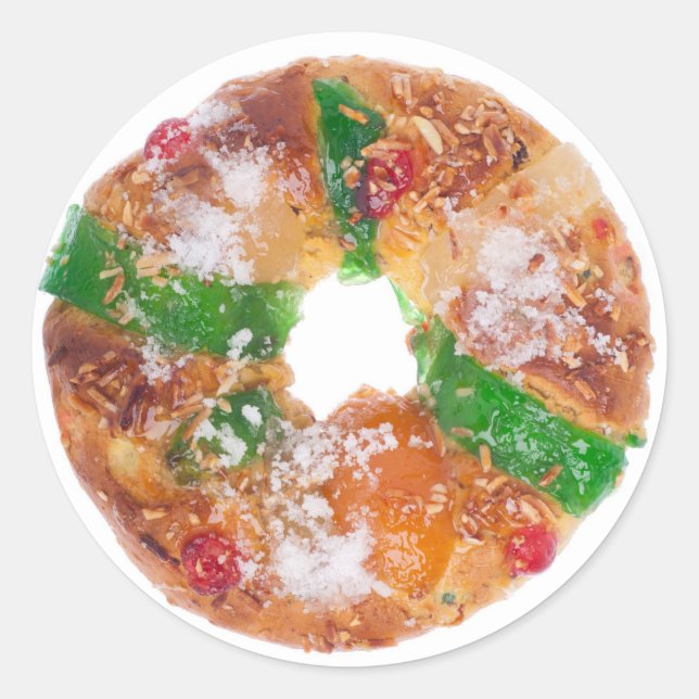 Adesivo Redondo Português Bolo Rei (Frente)