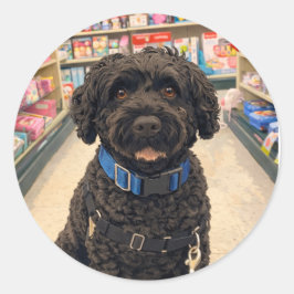 Adesivo Redondo Portuguese Water Dogs Cute Anime Sticker