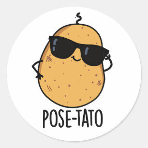 Adesivo Redondo Pose-tato Brincadeira Engraçada de Batata