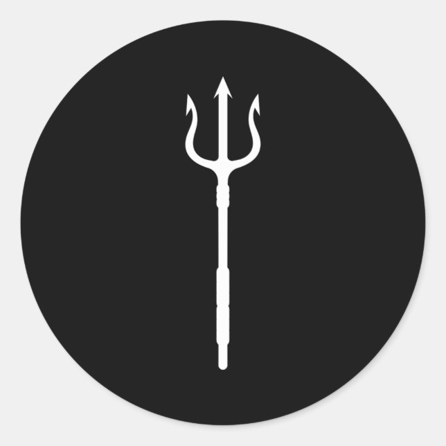 Adesivo Redondo Poseidon Trident Netuno Deus Grego (Frente)