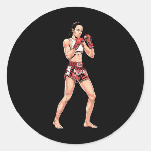 Adesivo Redondo Posição de Muay Thai Comt Esportes Para um Fã de K