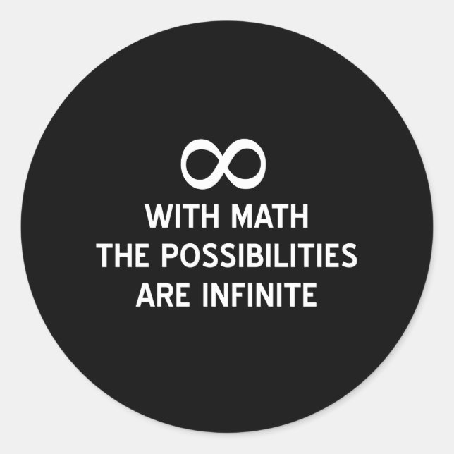 Adesivo Redondo Possibilidades matemáticas e infinitas (Frente)