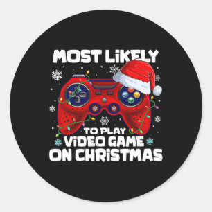 Adesivo Redondo Possível Jogar Vídeo No Natal 1