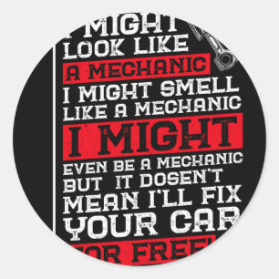 Adesivo Redondo Posso Parecer Uma Manutenção Mecânica Do Carro
