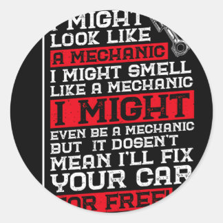 Adesivo Redondo Posso Parecer Uma Manutenção Mecânica Do Carro