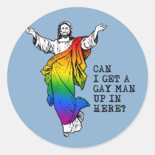 Adesivo Redondo Posso pegar um gay aqui em T-Shirt?