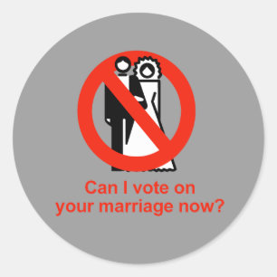 Adesivo Redondo Posso votar seu casamento agora?