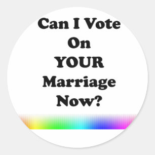 Adesivo Redondo Posso Votar Seu Casamento Agora?