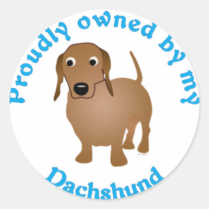 Adesivo Redondo Possuído orgulhosa por meu Dachshund