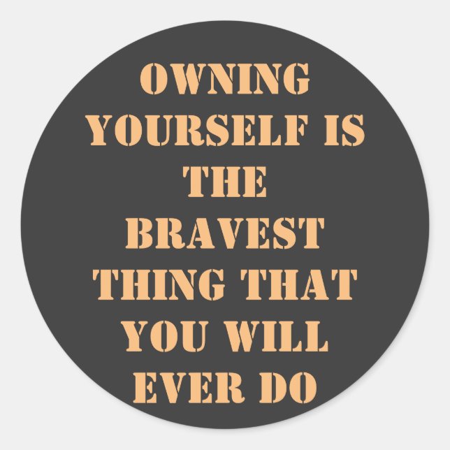 Adesivo Redondo Possuir Palavras Motivacionais com Texto simples (Frente)