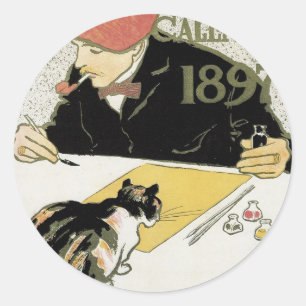 Adesivo Redondo Poster Calendar 1897