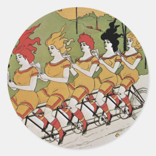 Adesivo Redondo Poster de Bicicleta de Mancal