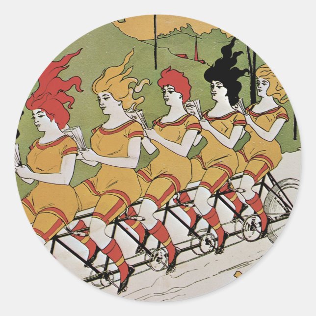 Adesivo Redondo Poster de Bicicleta de Mancal (Frente)