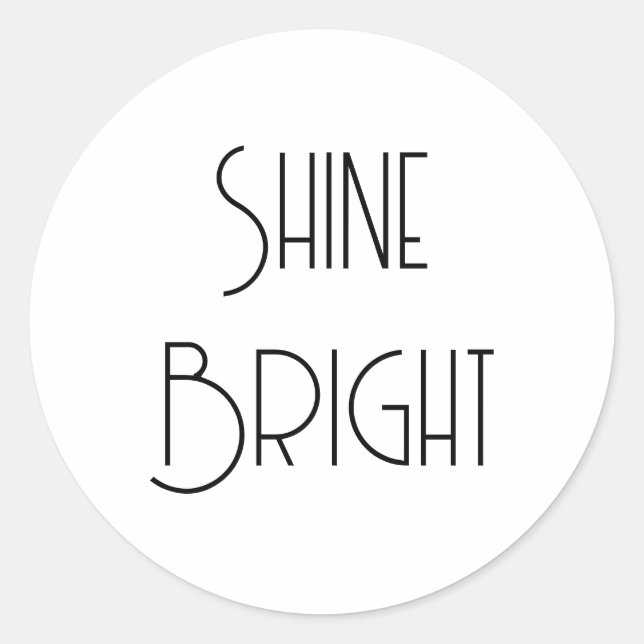 Adesivo Redondo Poster de Cotação Inspiracional Art Deco, Motivaci (Frente)